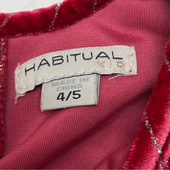 Habitual Red Velvet Metallic Pinstriped Ruffle Tunic (4/5) - Picture 3 of 4